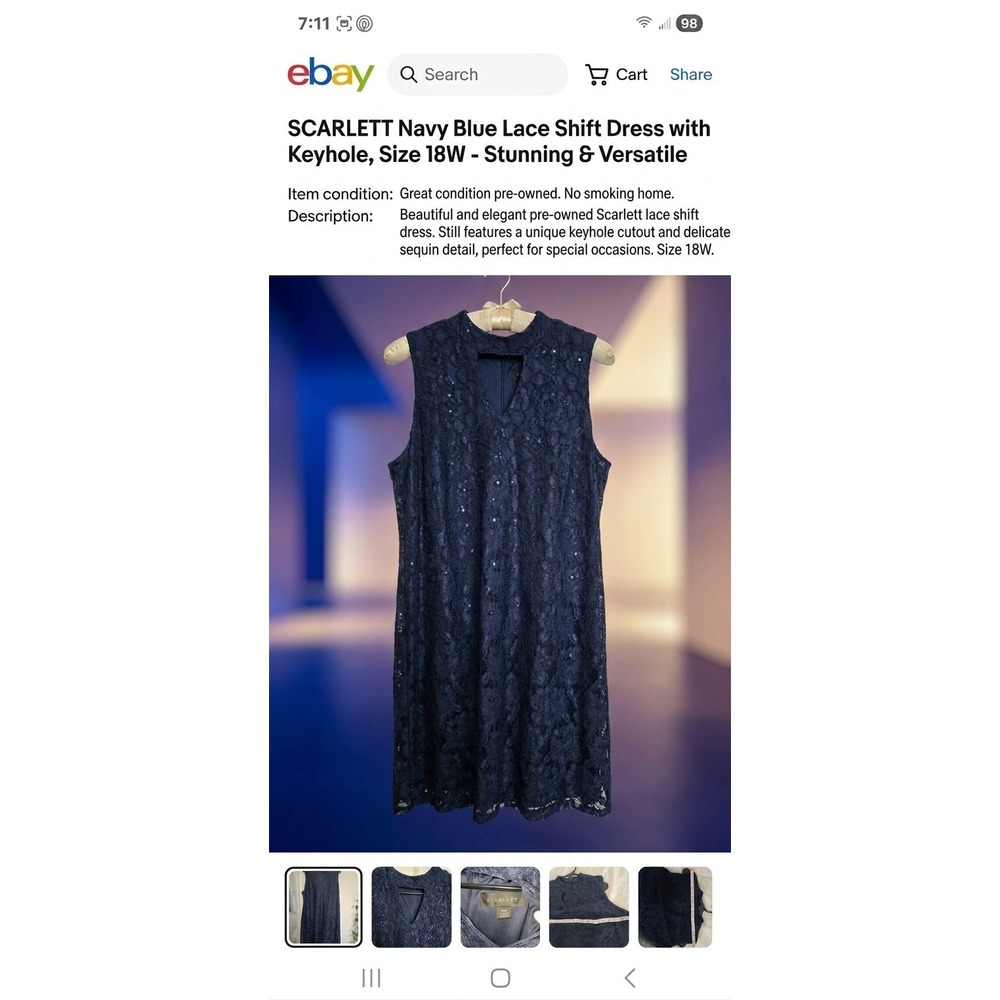 LOFT Navy Lace Dress Size 18 Women's Elegant Floral Lace Special Occasion.14B041